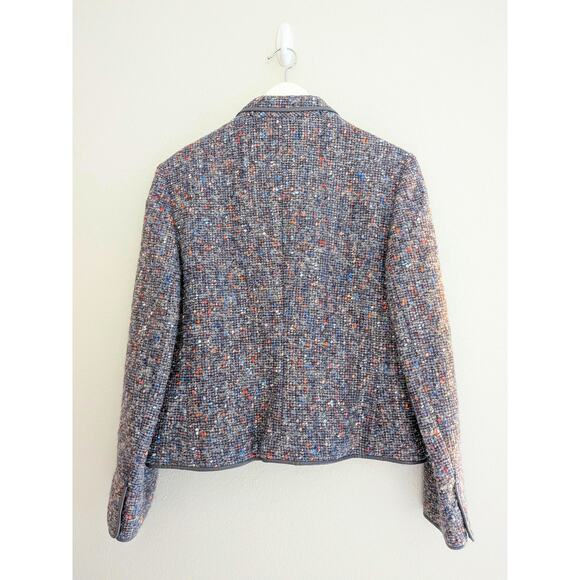 Louis Feraud Women’s Tweed Skirt Suit Gray FR 44 US Large Two Piece Skirt Set - Picture 3 of 10